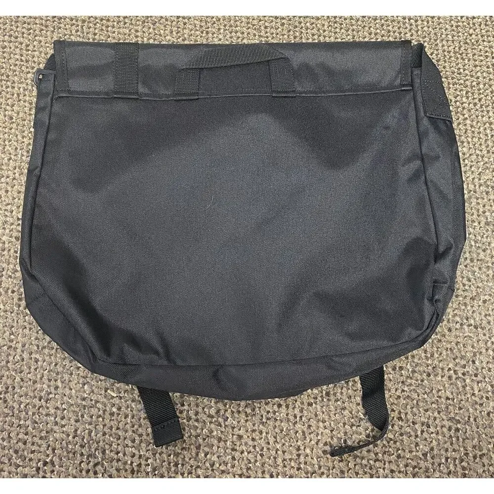 Tribeca Messenger Bag Solid Black 16x12 Laptop Books Adjustable Strap NWT 1